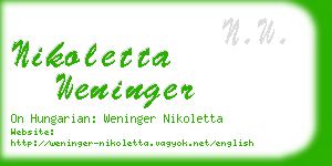 nikoletta weninger business card